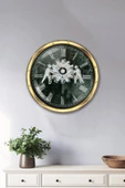 Platin Saat Hediyelik 40 Cm Gold Metal Çarklı Duvar Saati - 2