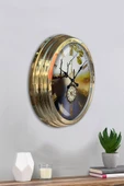 Platin Saat Hediyelik 40 Cm Gold Metal Köstek Duvar Saati - 4