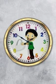 Platin Saat 40 Cm Gold Metal Çocuk Odası Duvar Saati - 1