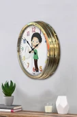 Platin Saat 40 Cm Gold Metal Çocuk Odası Duvar Saati - 3