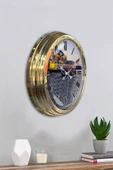 Platin Saat Hediyelik 40 Cm Gold Metal Home Araba Yerli Otomobil Duvar Saati Clock - 4