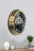 Platin Saat Hediyelik 40 Cm Gold Metal Çarklı Duvar Saati - 4