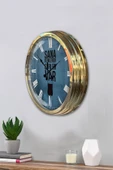 Platin Saat Hediyelik 40 Cm Gold Metal Çay Duvar Saati - 3