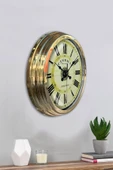 Platin Saat Hediyelik 40 Cm Gold Metal Cinema Duvar Saati - 4