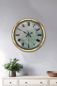 Platin Saat 40 Cm Gold Metal Roma Rakamlı Duvar Saati - 2