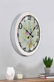 Platin Saat Hediyelik 36 Cm Beyaz Metal Balloon Duvar Saati - 4