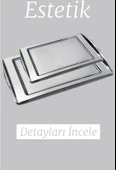 Nehir kuzey 2 li paslanmaz çelik tepsi çay ve kahve tepsisi - servis tepsisi 2 boy - 2