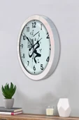 Platin Saat Hediyelik 36 Cm Beyaz Metal Ayetli Duvar Saati - 3