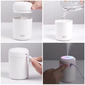 Ortam Nemlendirici Bataryalı Şarjlı H2o Araç İçi Ev Ofis Rgb Renkli Işıklı Buhar makinası - 4