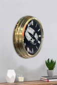Platin Saat Hediyelik 40 Cm Gold Metal Yüzük Duvar Saati - 4
