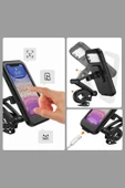 Motorsiklet Bisiklet Atv Manyetik Su Geçirmez 360° 5-7 inç Telefon Tutucu Tutacağı M3 - 2