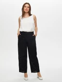 Kadın Wide Leg Fit Brode Nakış Detaylı Pantolon Faik Sönmez thumbnail 8