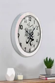 Platin Saat Hediyelik 36 Cm Beyaz Metal Ayetli Duvar Saati - 4