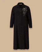 Büyük Beden Nakış Detaylı Düğmeli Elbise Gala-Xi - 4