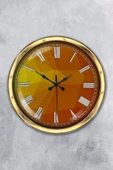 Platin Saat 40 Cm Gold Metal Turuncu Döşeme Duvar Saati - 1