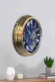 Platin Saat Hediyelik 40 Cm Gold Metal Tasarım Duvar Saati - 4