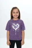 Toontoy Kız Çocuk Yıkamalı Kalp Baskılı Tişört thumbnail 2