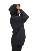 Kadın Yumuşak Dokulu Modal Kumaş Fermuar Cep Detaylı Rahat Kalıp Antrasit Kapüşonlu Sweatshirt - 4