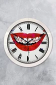 Platin Saat Hediyelik 36 Cm Beyaz Metal Ağız Duvar Saati - 1