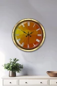 Platin Saat 40 Cm Gold Metal Turuncu Döşeme Duvar Saati - 2