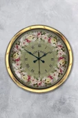 Platin Saat Hediyelik 40 Cm Gold Metal Vintage Duvar Saati - 1