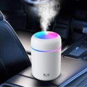 Ortam Nemlendirici Bataryalı Şarjlı H2o Araç İçi Ev Ofis Rgb Renkli Işıklı Buhar makinası - 3