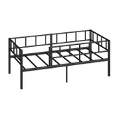 Zenit Metal Karyola Siyah 90x200 cm, Korkuluklu Karyola, Daybed - 6