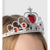 Kalp Taşlı Kırmızı Renk Karlar Ülkesi Elsa Anna Frozen Tacı - 1