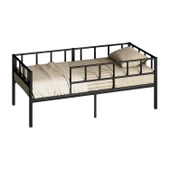 Zenit Metal Karyola Siyah 90x200 cm, Korkuluklu Karyola, Daybed - 5