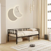 Zenit Metal Karyola Siyah 90x200 cm, Korkuluklu Karyola, Daybed - 2