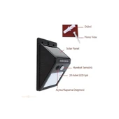 Hareket Sensörlü Solar Dış Mekan Lambası - 3