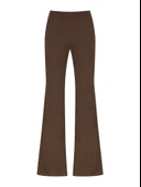 Nocturne Minimalist Midi Flared Pantolon - Yüksek Bel Geniş Paça thumbnail 4