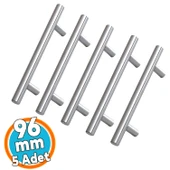 Mobilya Mutfak Çekmece Dolap Dolabı Kulbu Kulpu Kulpları 96 mm - 9.6 cm) İnox Metal 5 Adet thumbnail 1