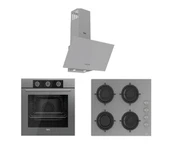 Ferre Flowart Basic CS208 - XE62CPR - D088 Gri 3'lü Ankastre Set - 1