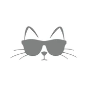 Güneş Gözlüğü Takan Kedi Araba Sticker 17x17 Cm Gri - 1