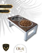 Kedi ve Köpekler İçin Sağlıklı Yeme Standı, Paslanmaz Çelik Şık Tasarım ve Kaymaz Ayaklar thumbnail 1