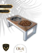 Kedi ve Köpekler İçin Sağlıklı Yeme Standı, Paslanmaz Çelik Şık Tasarım ve Kaymaz Ayaklar thumbnail 1