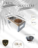 Kedi ve Köpekler İçin Sağlıklı Yeme Standı, Paslanmaz Çelik Şık Tasarım ve Kaymaz Ayaklar thumbnail 2