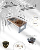 Kedi ve Köpekler İçin Sağlıklı Yeme Standı, Paslanmaz Çelik Şık Tasarım ve Kaymaz Ayaklar thumbnail 2