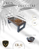 Kedi ve Köpekler İçin Sağlıklı Yeme Standı, Paslanmaz Çelik Şık Tasarım ve Kaymaz Ayaklar thumbnail 2