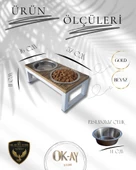 Kedi ve Köpekler İçin Sağlıklı Yeme Standı, Paslanmaz Çelik Şık Tasarım ve Kaymaz Ayaklar thumbnail 2