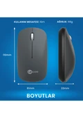 Lenovo Lecoo WS214 Gri Sessiz Ergonomik Optik Kablosuz Mouse - 4
