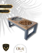 Kedi ve Köpekler İçin Sağlıklı Yeme Standı, Paslanmaz Çelik Şık Tasarım ve Kaymaz Ayaklar thumbnail 1