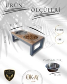 Kedi ve Köpekler İçin Sağlıklı Yeme Standı, Paslanmaz Çelik Şık Tasarım ve Kaymaz Ayaklar thumbnail 2