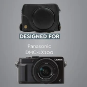 MegaGear MG661 Panasonic Lumix DMC-LX100 Deri Kamera Çantası Siyah - 7