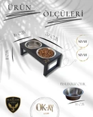 Kedi ve Köpekler İçin Sağlıklı Yeme Standı, Paslanmaz Çelik Şık Tasarım ve Kaymaz Ayaklar thumbnail 2