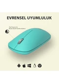 Lenovo Lecoo WS214 Turkuaz Sessiz Ergonomik Optik Kablosuz Mouse - 2