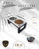 Kedi ve Köpekler İçin Sağlıklı Yeme Standı, Paslanmaz Çelik Şık Tasarım ve Kaymaz Ayaklar thumbnail 2