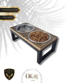 Kedi ve Köpekler İçin Sağlıklı Yeme Standı, Paslanmaz Çelik Şık Tasarım ve Kaymaz Ayaklar thumbnail 1