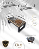 Kedi ve Köpekler İçin Sağlıklı Yeme Standı, Paslanmaz Çelik Şık Tasarım ve Kaymaz Ayaklar thumbnail 2